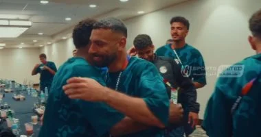 منتخب مصر يحتفل بعيد ميلاد محمد صلاح بتورتة مفاجئة عقب مواجهة بلجيكا فيديو 1 202606160218331833 394